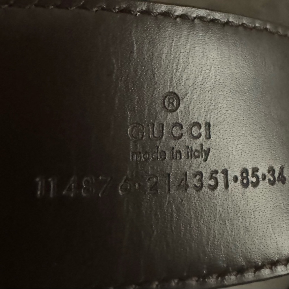 100% Authentic Gucci Silver GG Buckle Canvas Belt LIKE NEW - Picture 7 of 8